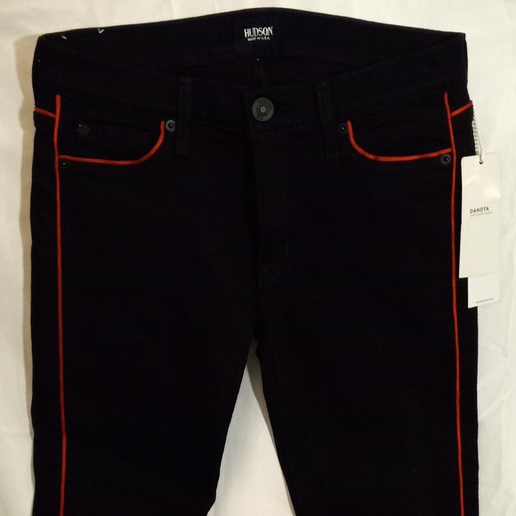 HUDSON - JEANS - BLACK/RED - SIZE 27 (NWT) - Picture 1 of 3